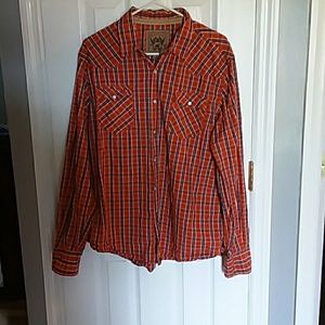 Mens long sleeve snap Button down shirt.
